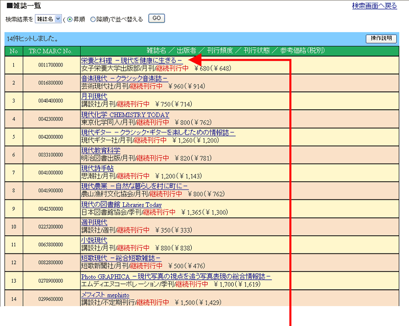 雑誌検索 親書誌検索 2 一覧表示 最新号 バックナンバー